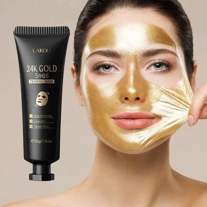 24K Gold Peeling Face Mask For Anti Aging And Brightening
