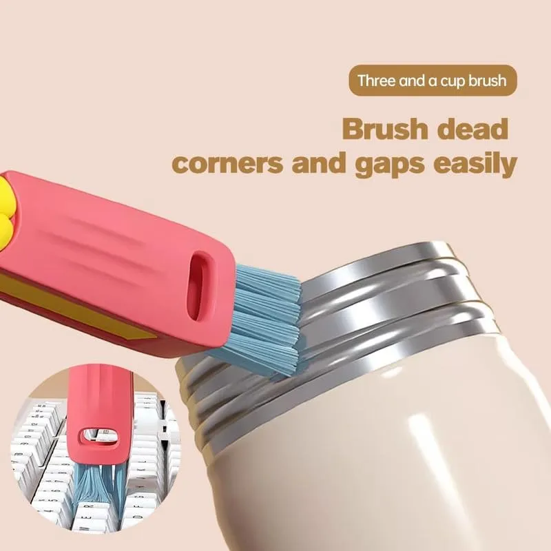 3-in-1 Cup Lid Cleaning Brush, 2025 Upgraded Gap Cleaning Brush for Bottle Mouth Small Space Cups, 3-in-1 Multifunctional Cleaning Brush Portable Cup Lid Cleaner with Brush (Green)