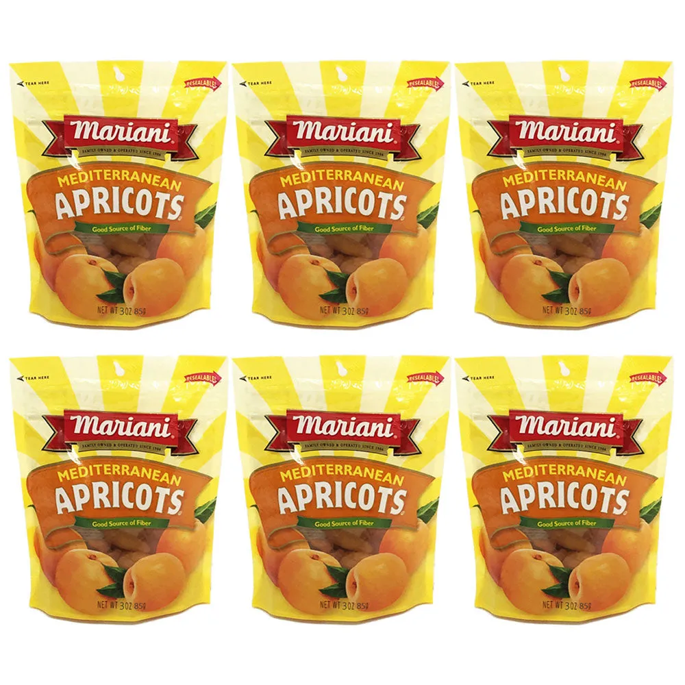 6 Bags Mariani Apricots Dried Fruit Vegan Snack Fat Free Treat Nature Candy 3oz
