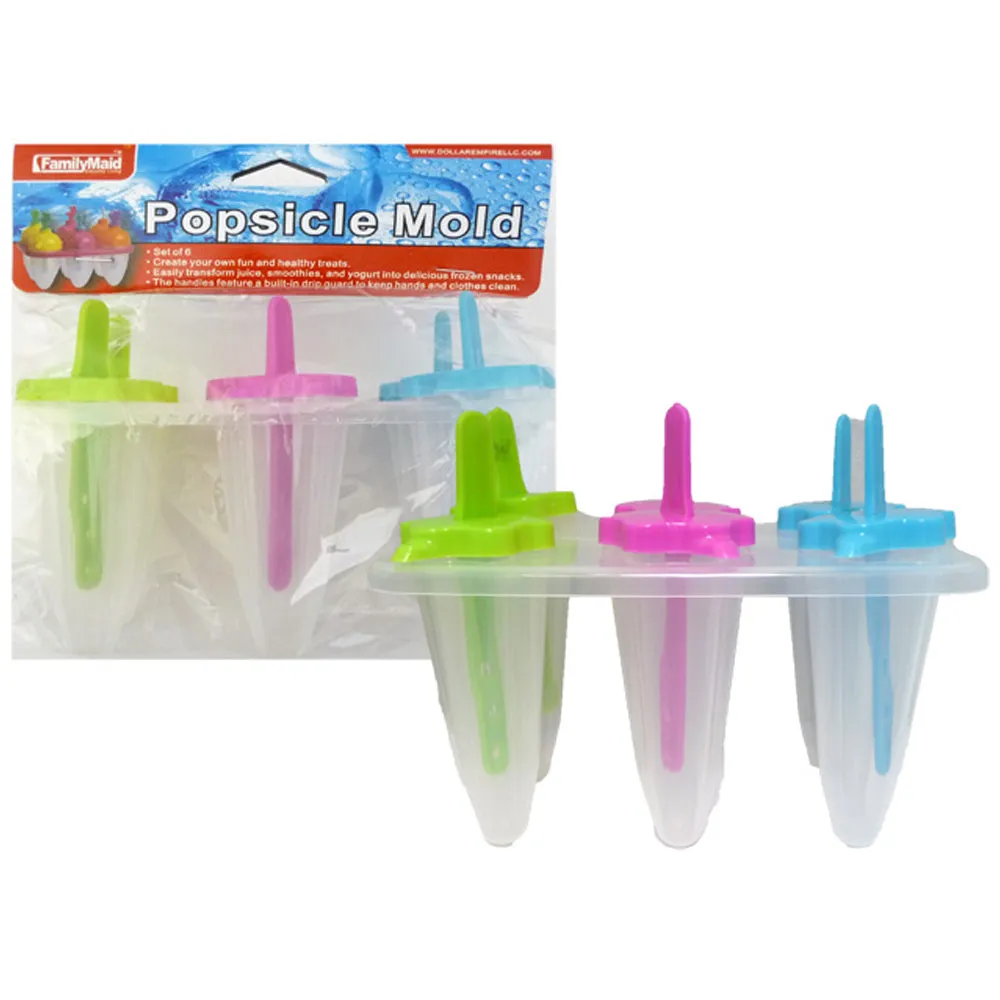 6 Freezer Ice Pop Maker Mold Popsicle Frozen Pops Cake Treats Dessert Ice Cream