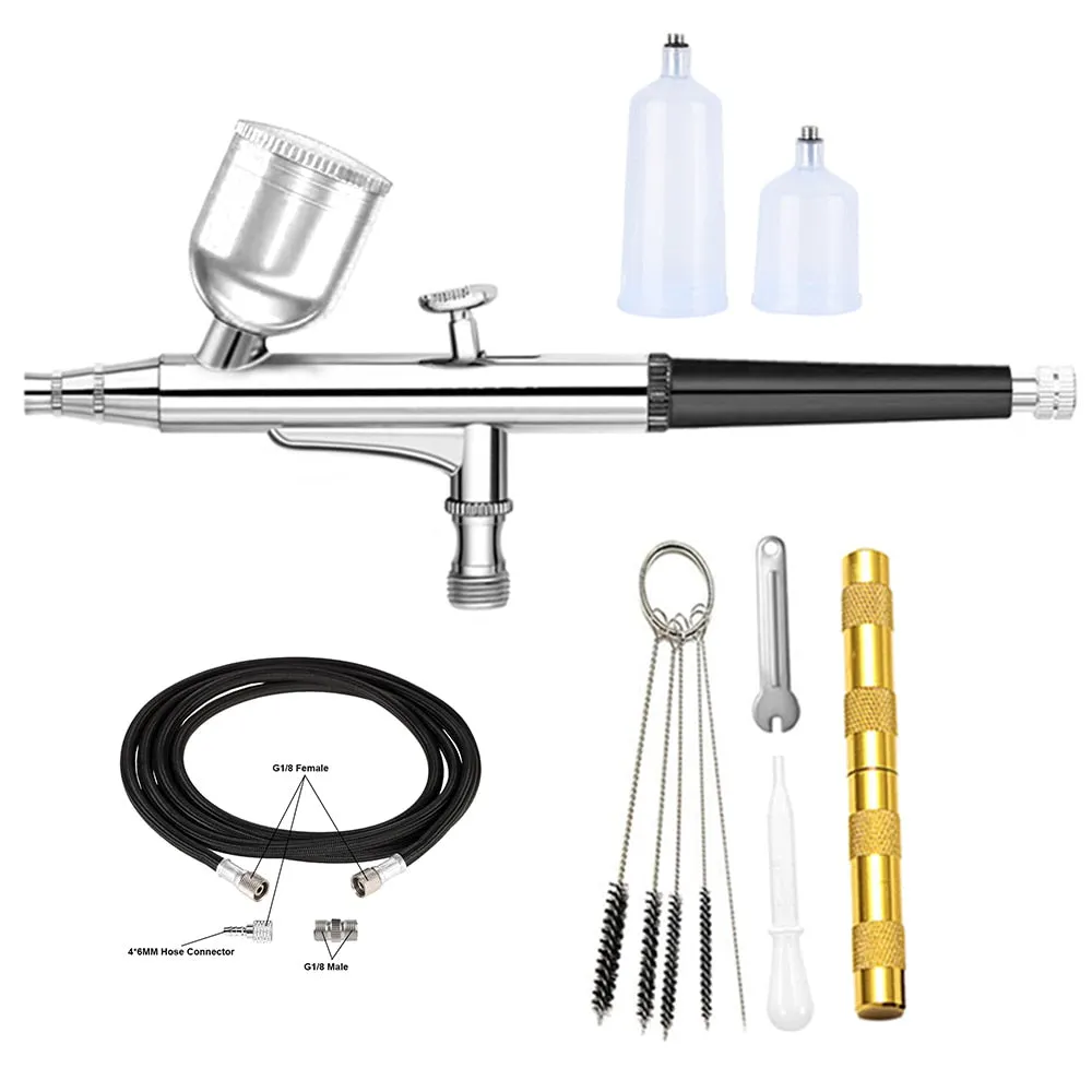 AC 131 Dual Action Red Airbrush Pen Hose Spray Art Painting Tattoo Cake Makeup Beautifu Model Air Brush Cup Gel Blaster Gun Tool