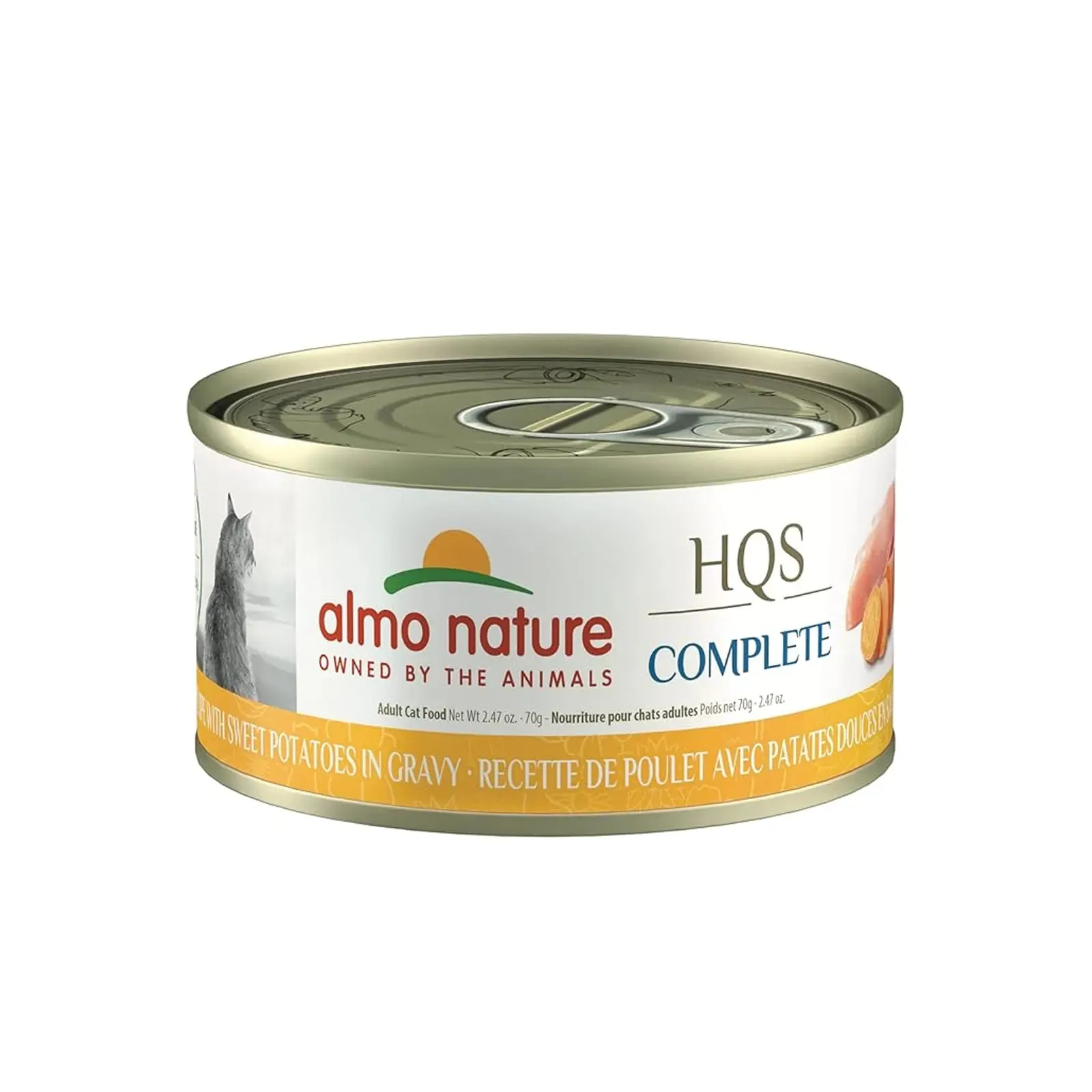 Almo Nature - HQS Complete Cat Wet Food - Chicken Recipe with Sweet Potatoes in Gravy 70g