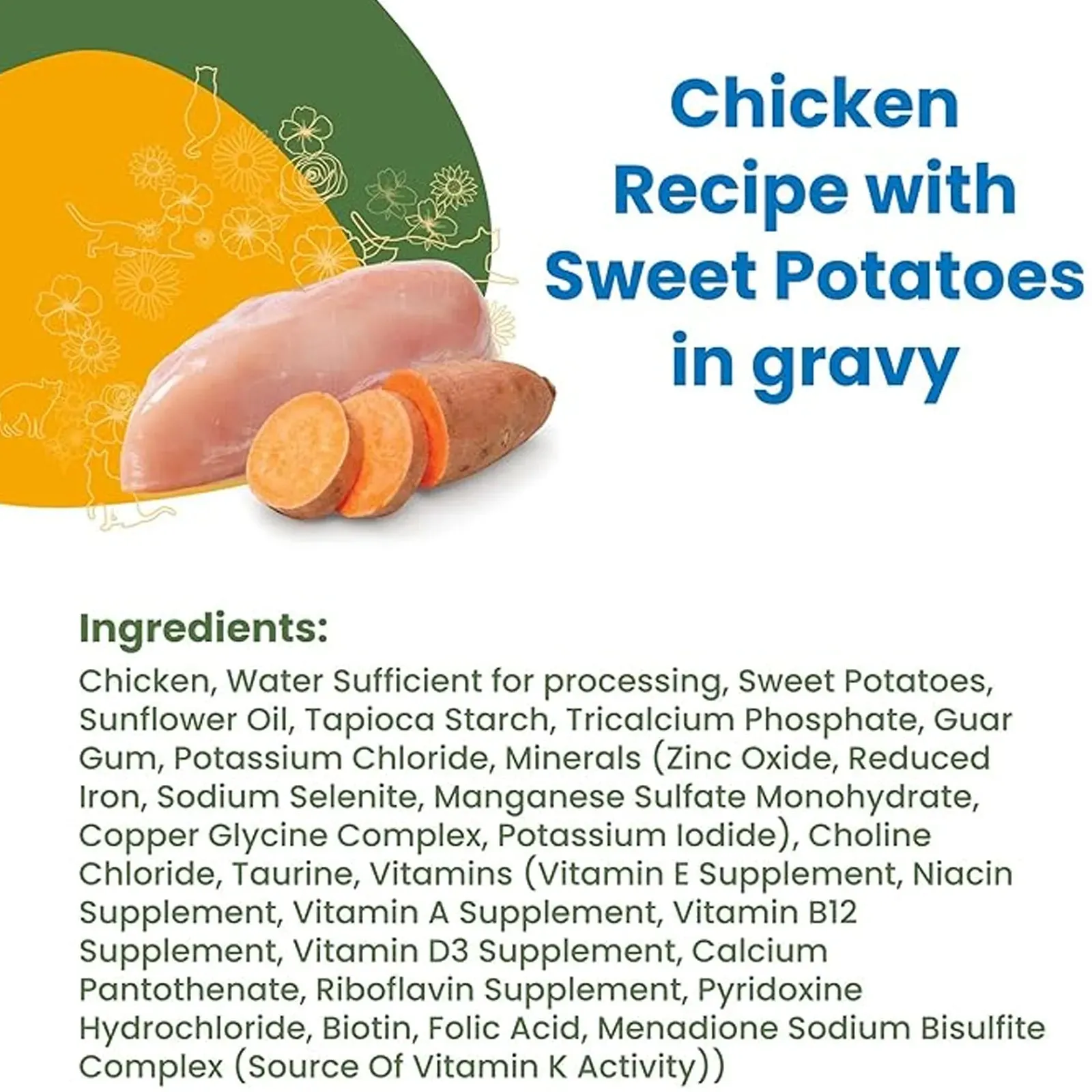 Almo Nature - HQS Complete Cat Wet Food - Chicken Recipe with Sweet Potatoes in Gravy 70g