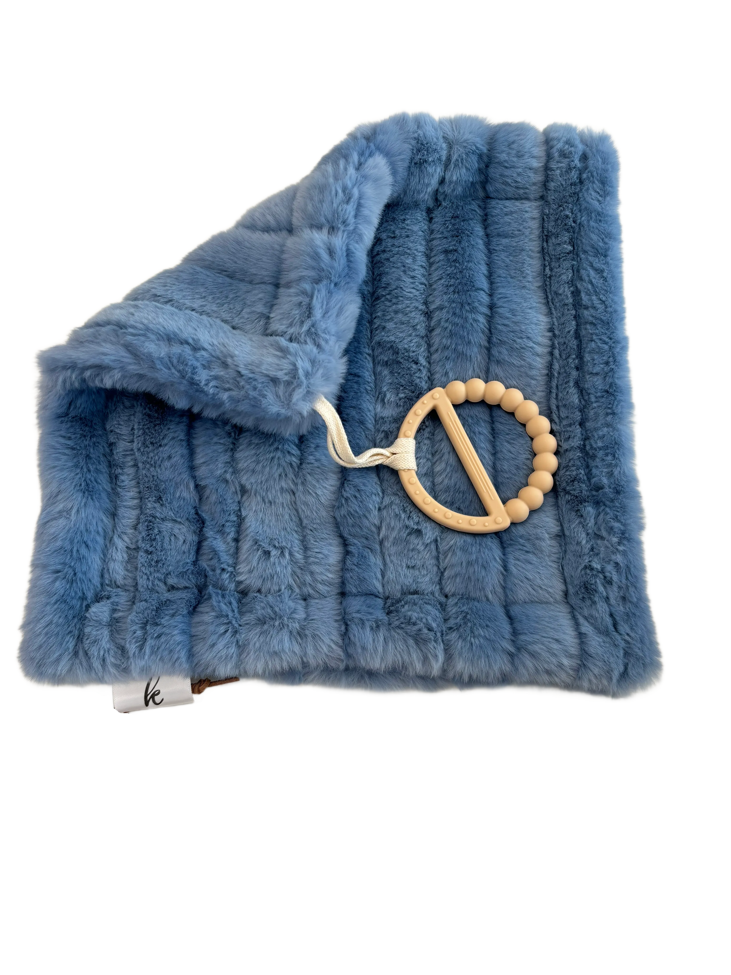 Baby Minky Lovey Blanket | Wave | Denim| Kidu