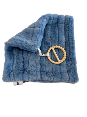 Baby Minky Lovey Blanket | Wave | Denim| Kidu
