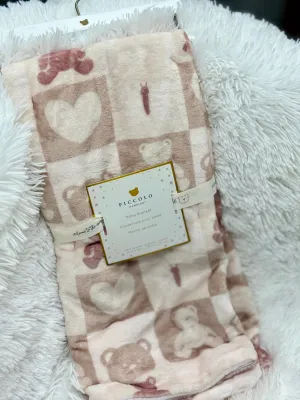 Baby Reversible Velour Blanket || Pinks