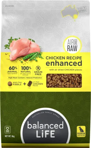 Balanced Life Enhanced Chicken Air Dried   Kibble Dog Food 9Kg
