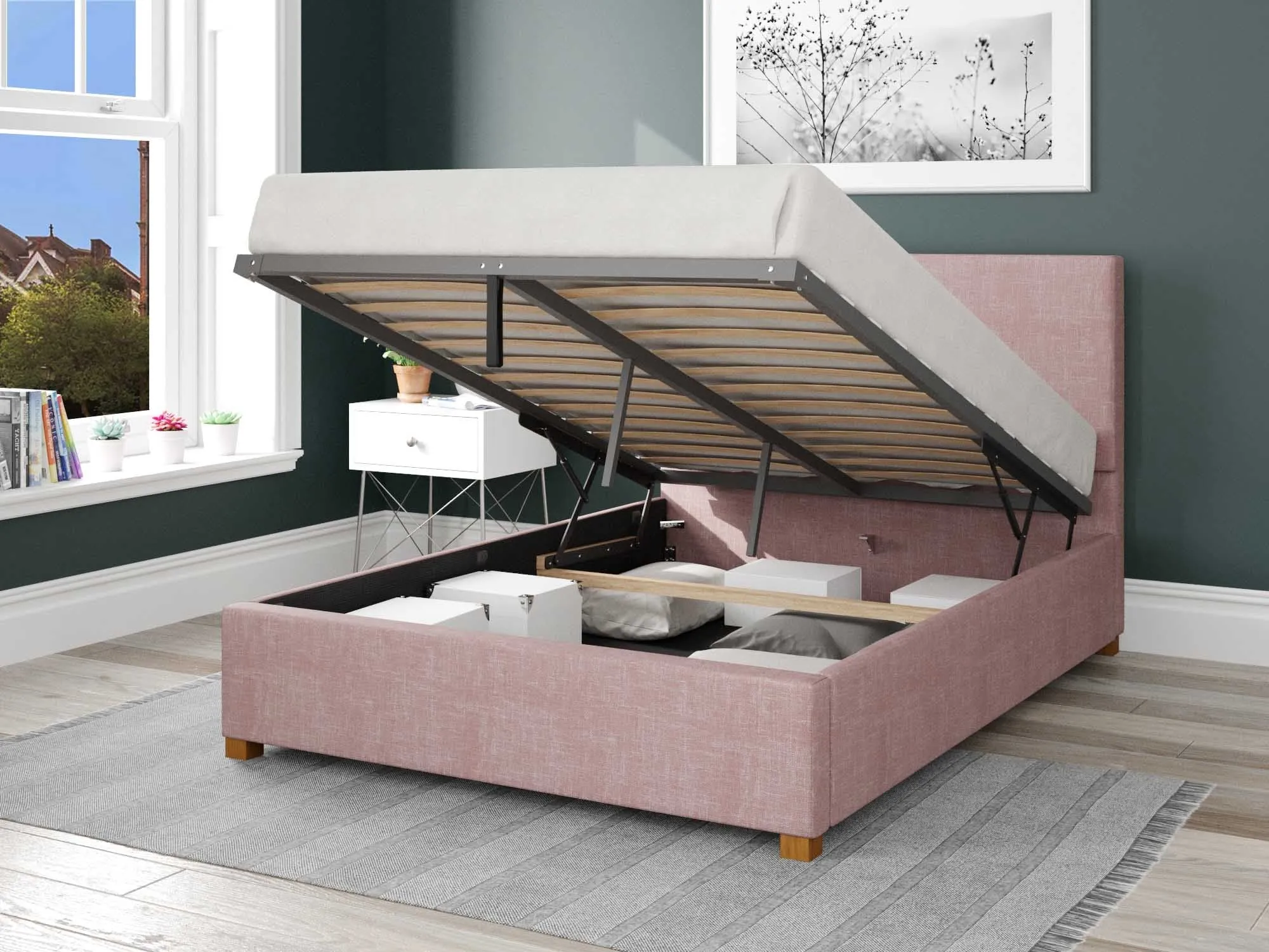 Better Peterborough Pink Ottoman Bed