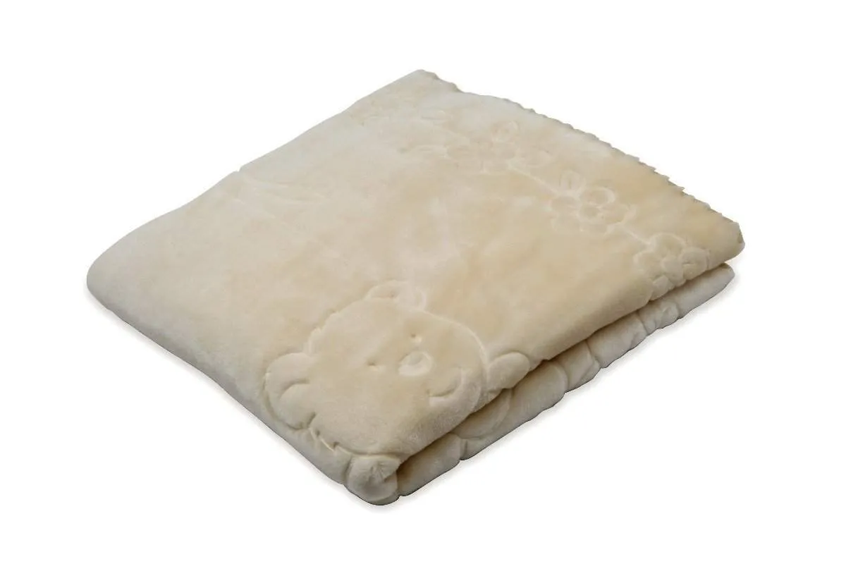 Big Oshi Fuzzy Plush Spanish Blanket Beige 80x110cm