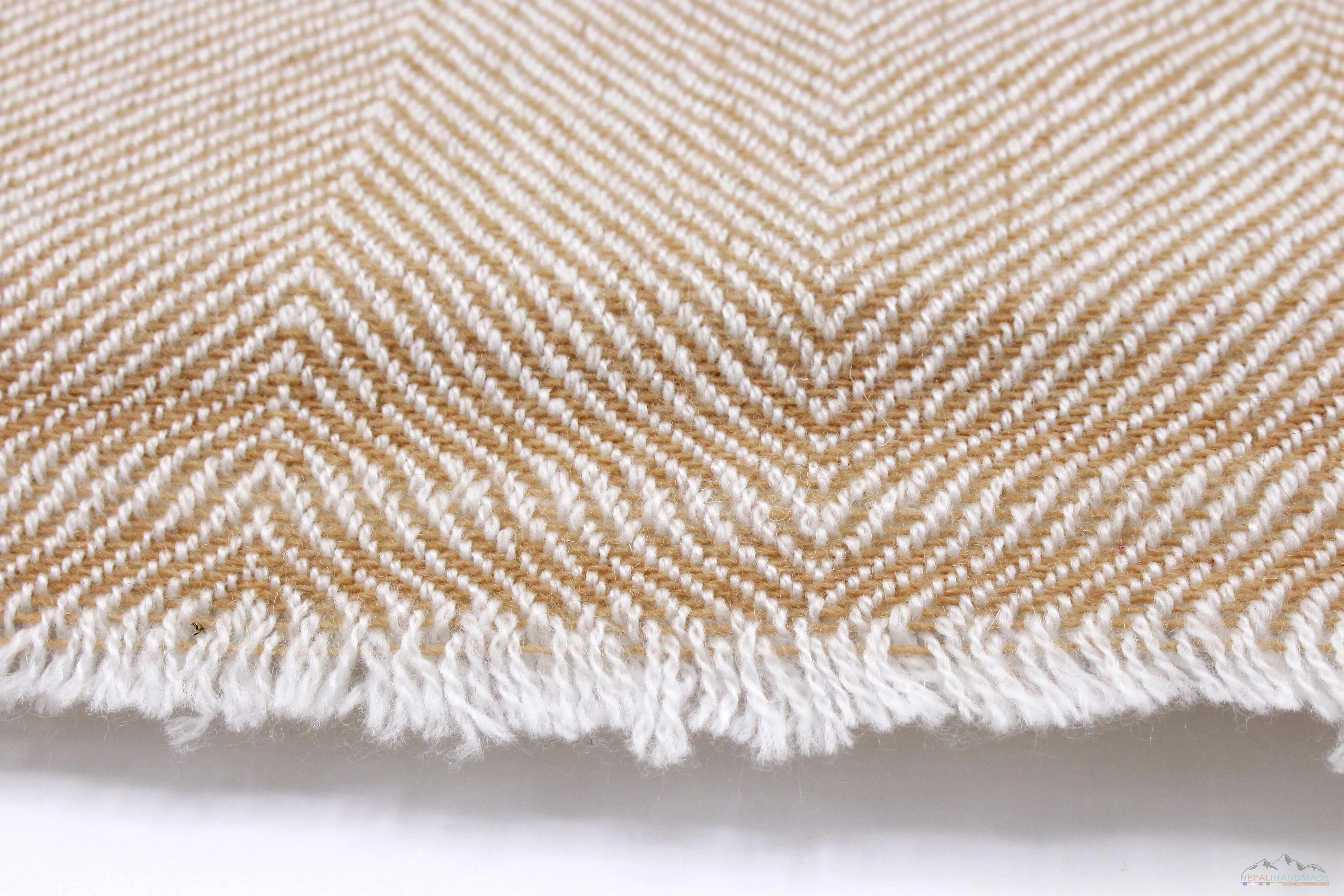 Blurywood Brown Herringbone Cashmere Blanket