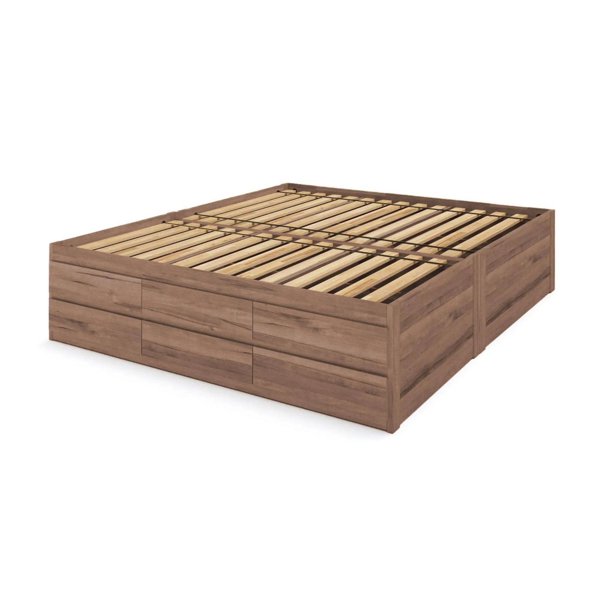 Captains Bed Eco Solid Wood Full Size w/12 Drawers (Double Level)