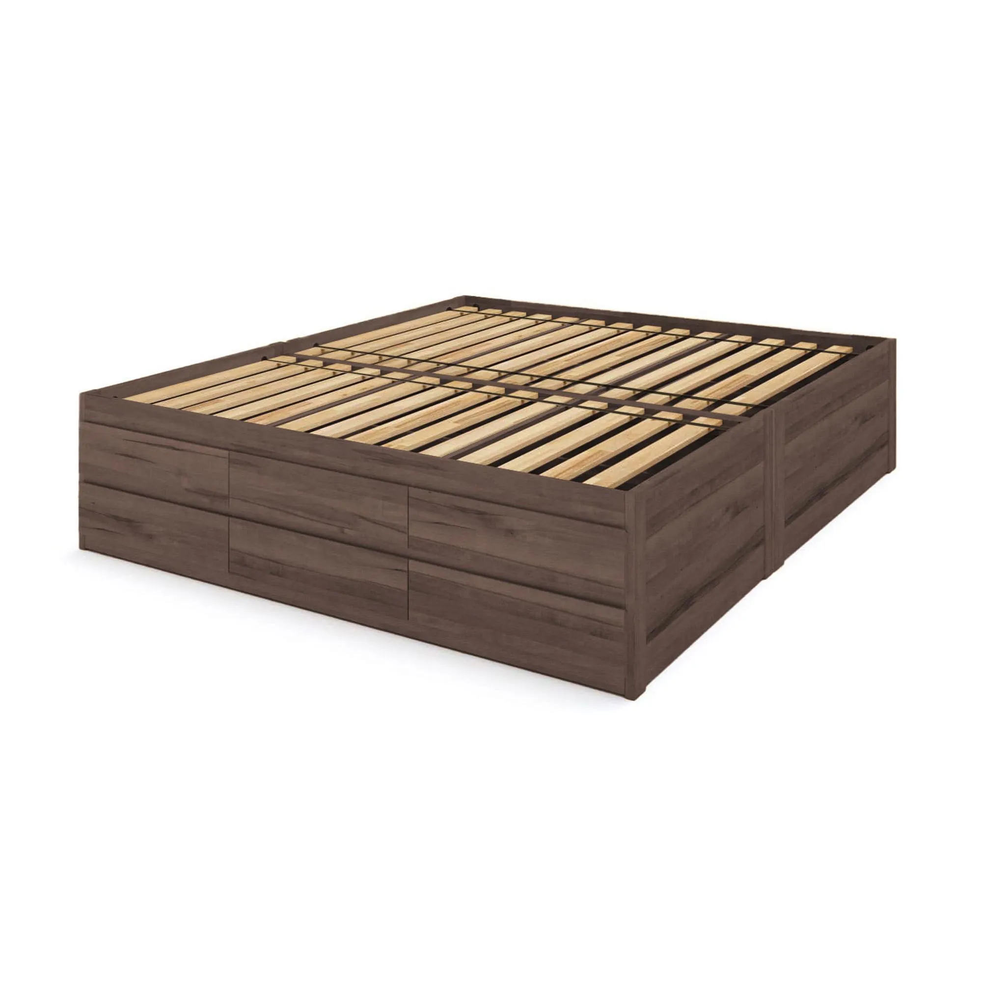 Captains Bed Eco Solid Wood Full Size w/12 Drawers (Double Level)