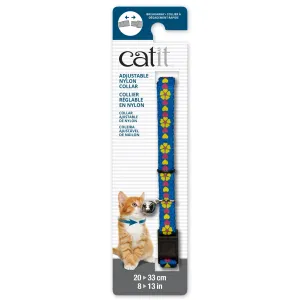 Catit Adjustable Breakaway Nylon Collar Blue With Flowers