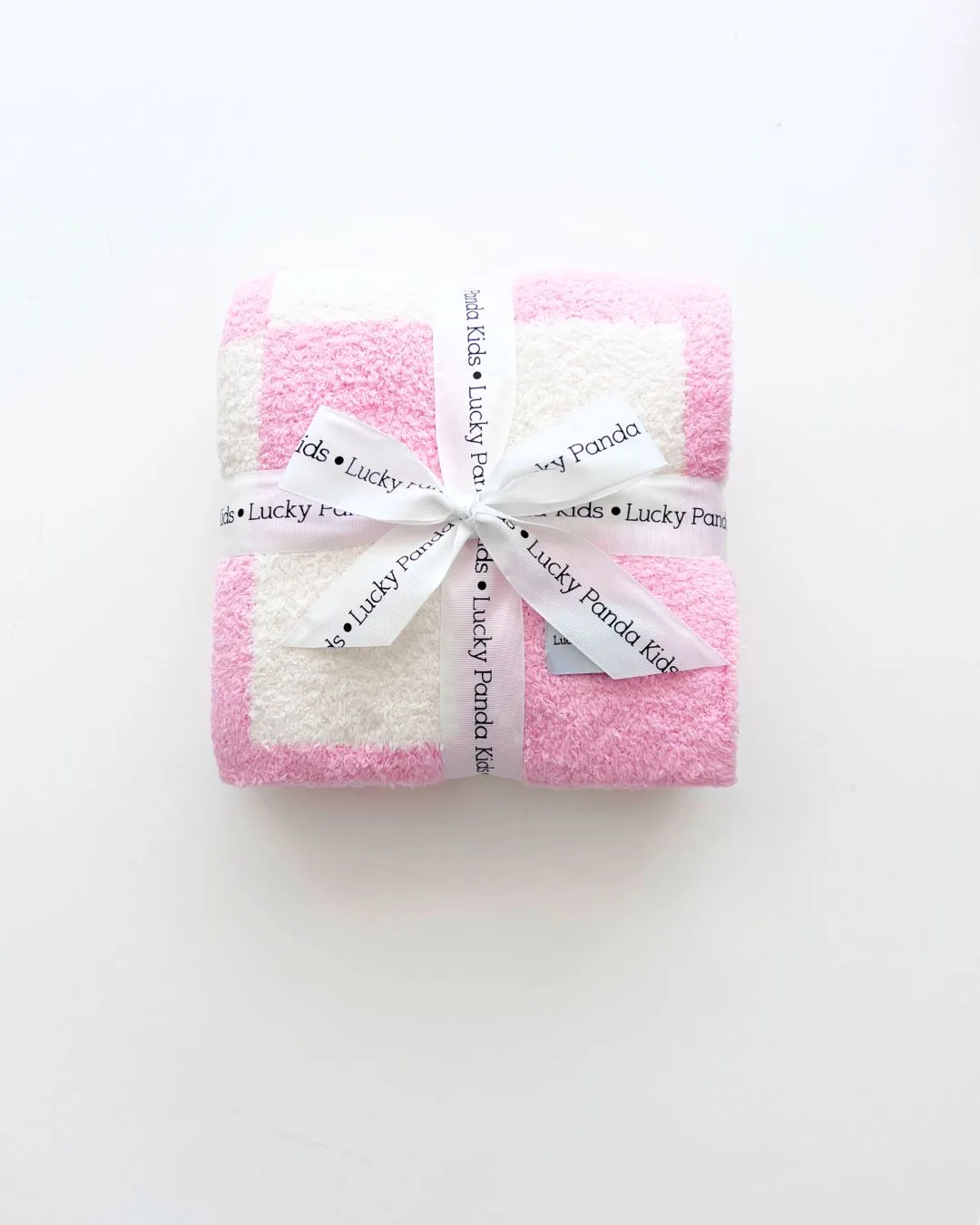 Checkered Plush Blanket | Pink