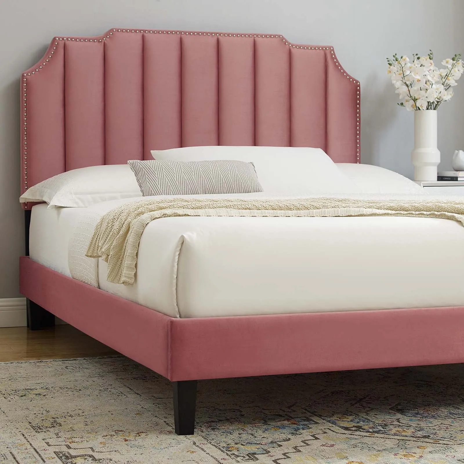 Colette Twin Performance Velvet Platform Bed By Modway - MOD-6884
