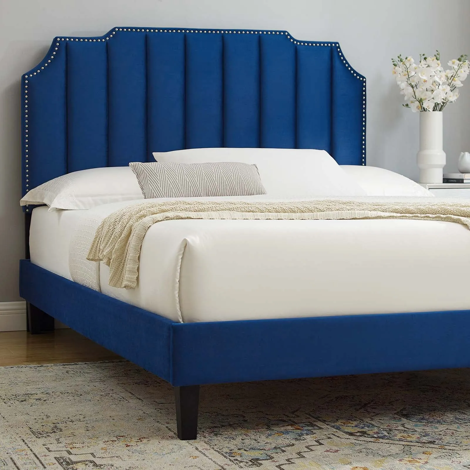 Colette Twin Performance Velvet Platform Bed By Modway - MOD-6884