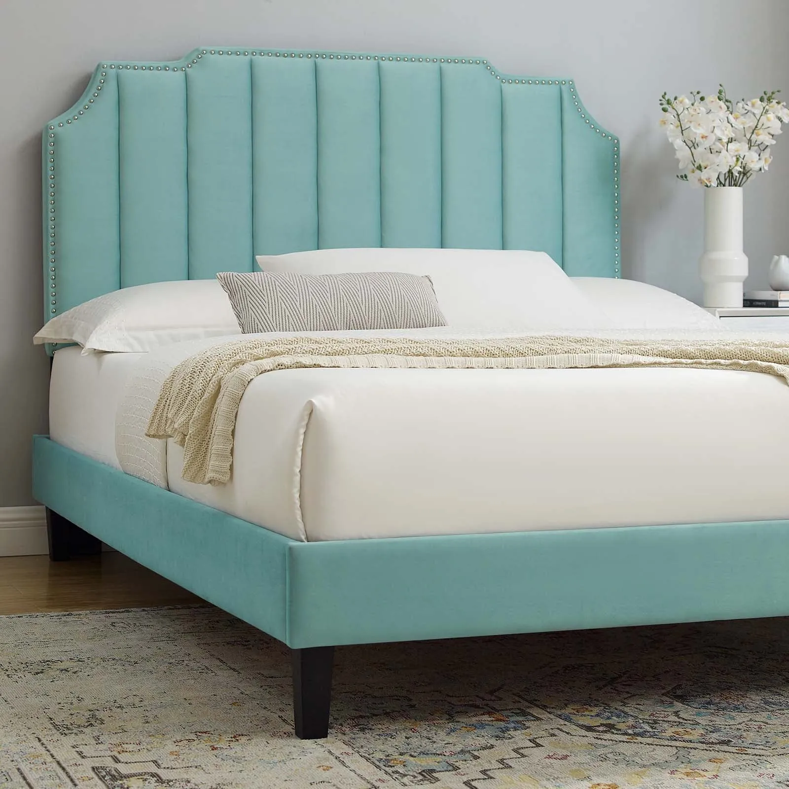 Colette Twin Performance Velvet Platform Bed By Modway - MOD-6884