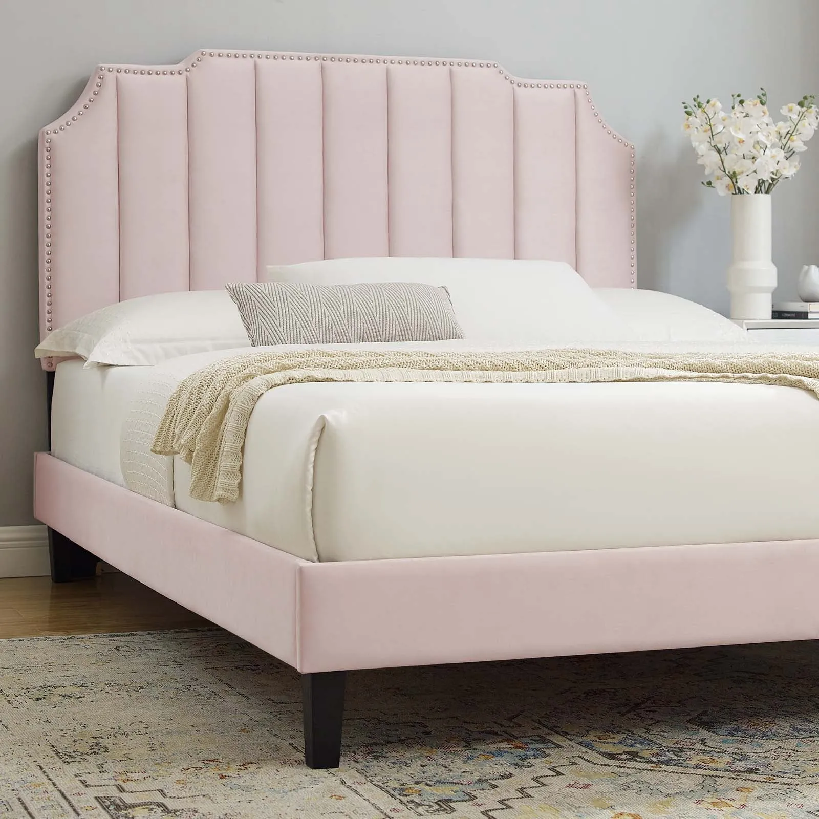 Colette Twin Performance Velvet Platform Bed By Modway - MOD-6884