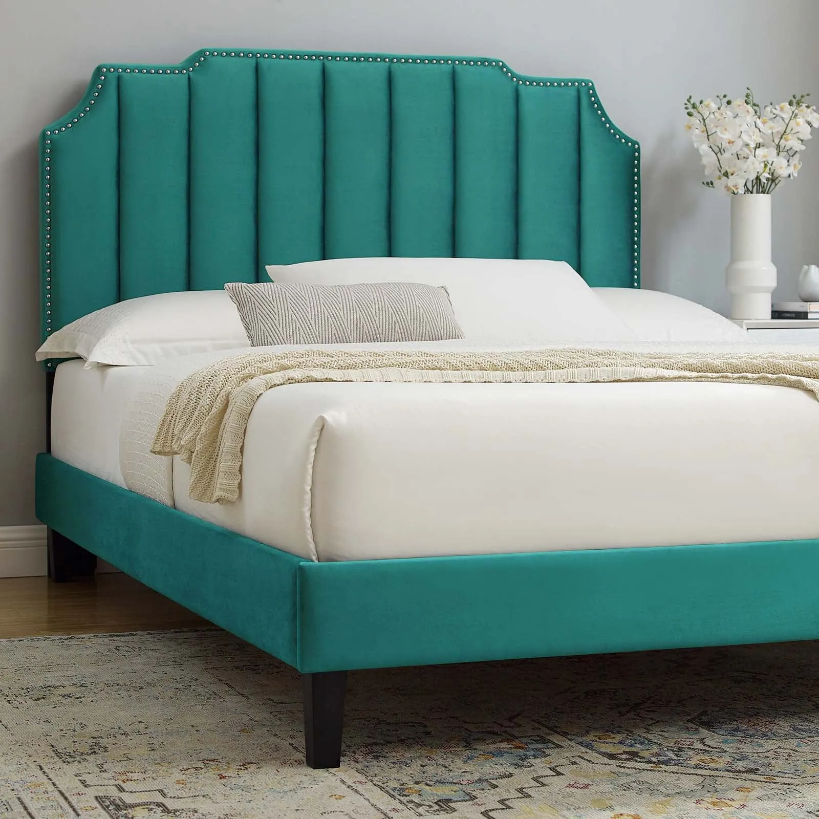 Colette Twin Performance Velvet Platform Bed By Modway - MOD-6884