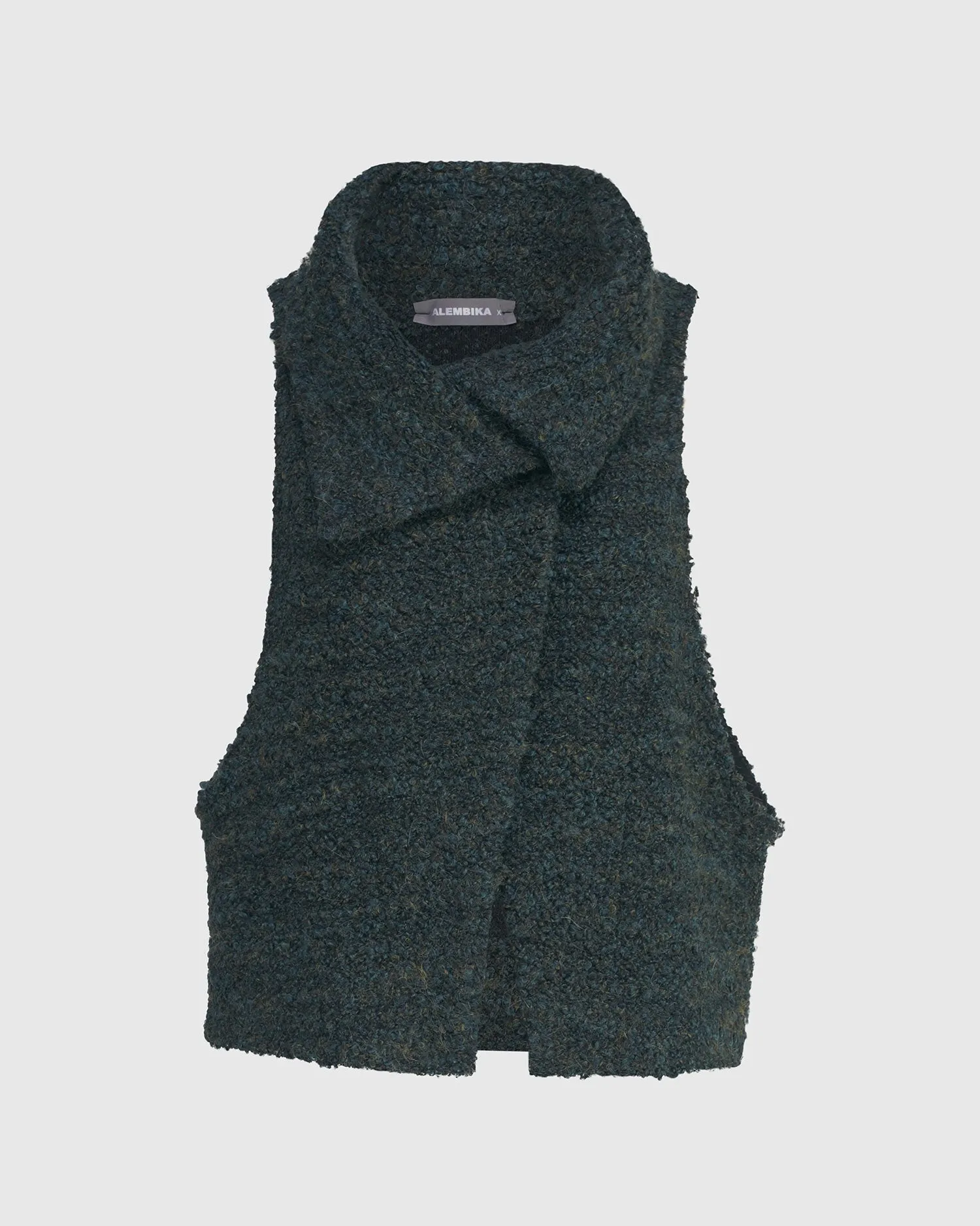 Cozy Crop Boucl Vest, Forest by ALEMBIKA