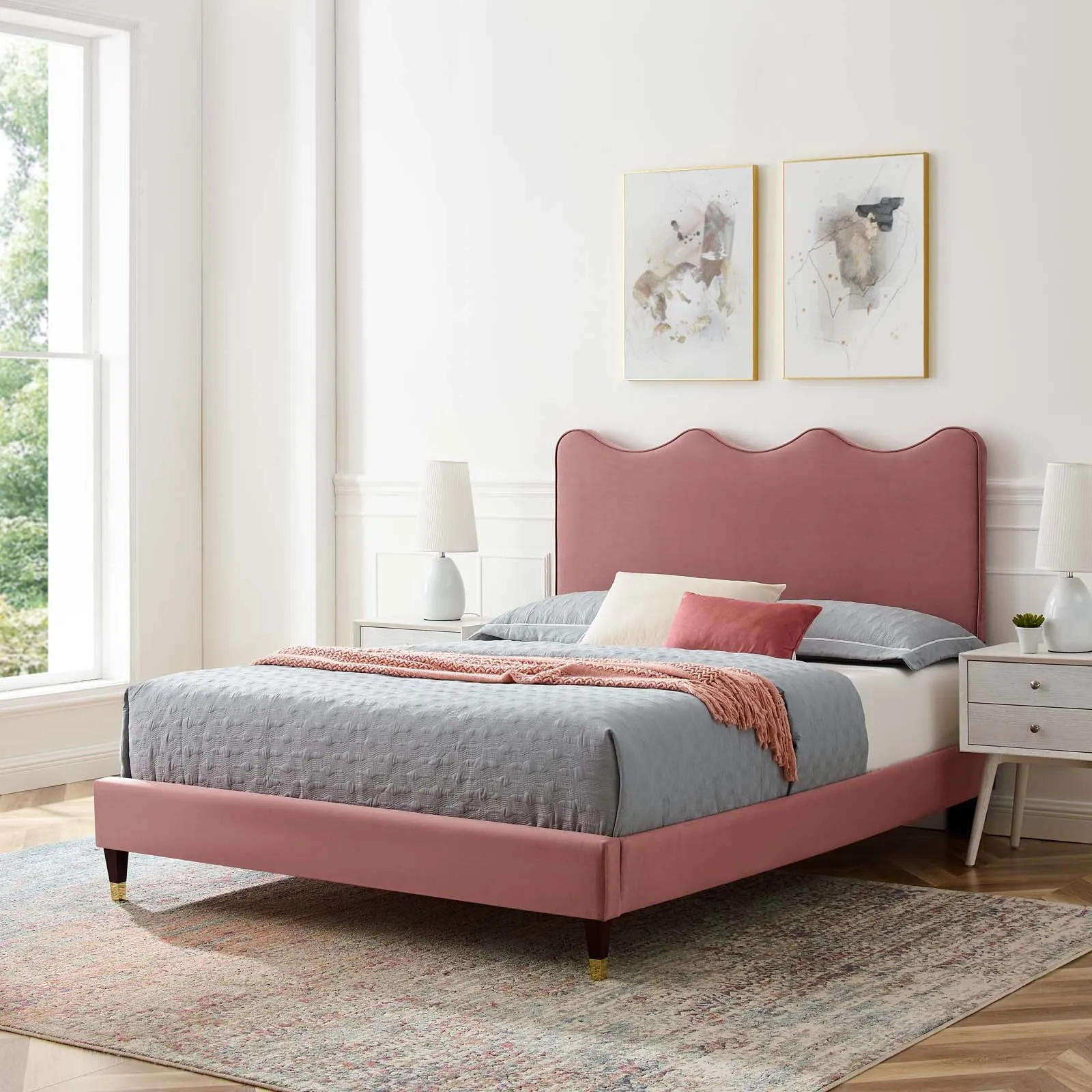 Current Performance Velvet King Platform Bed By Modway - MOD-6737