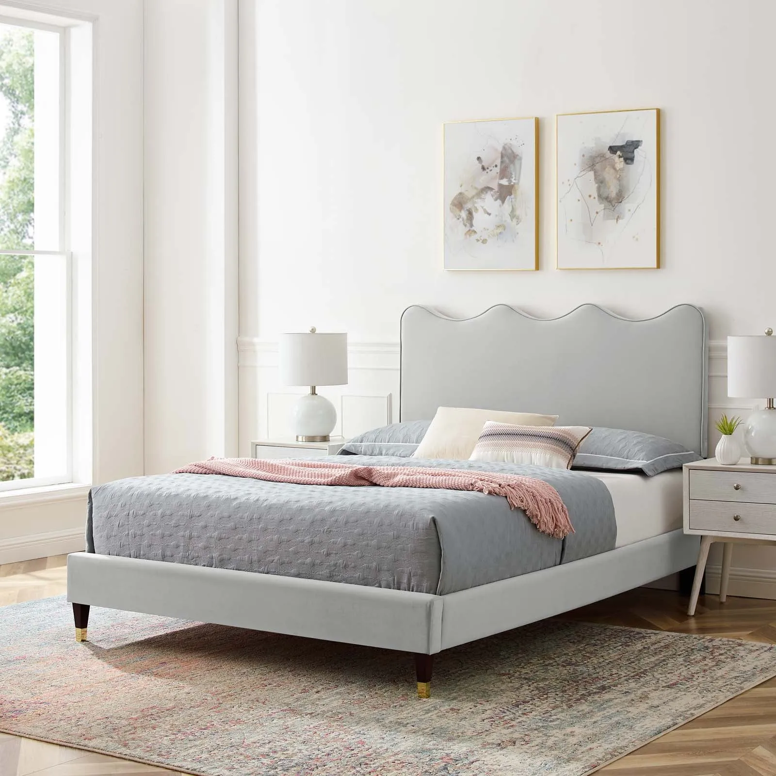 Current Performance Velvet Queen Platform Bed By Modway - MOD-6734