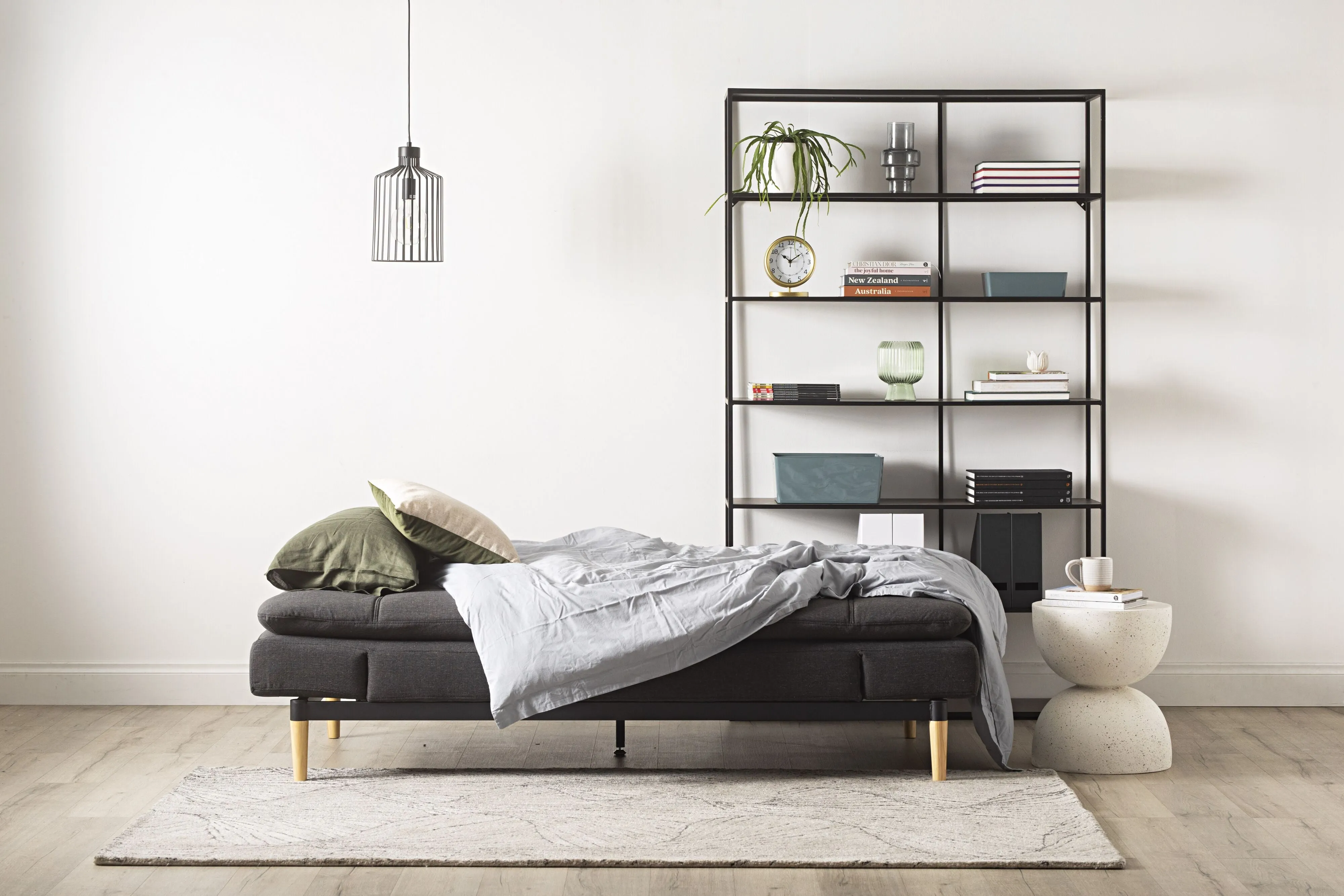 Da Vinci 2 Seater Fabric Sofa Bed Charcoal Grey
