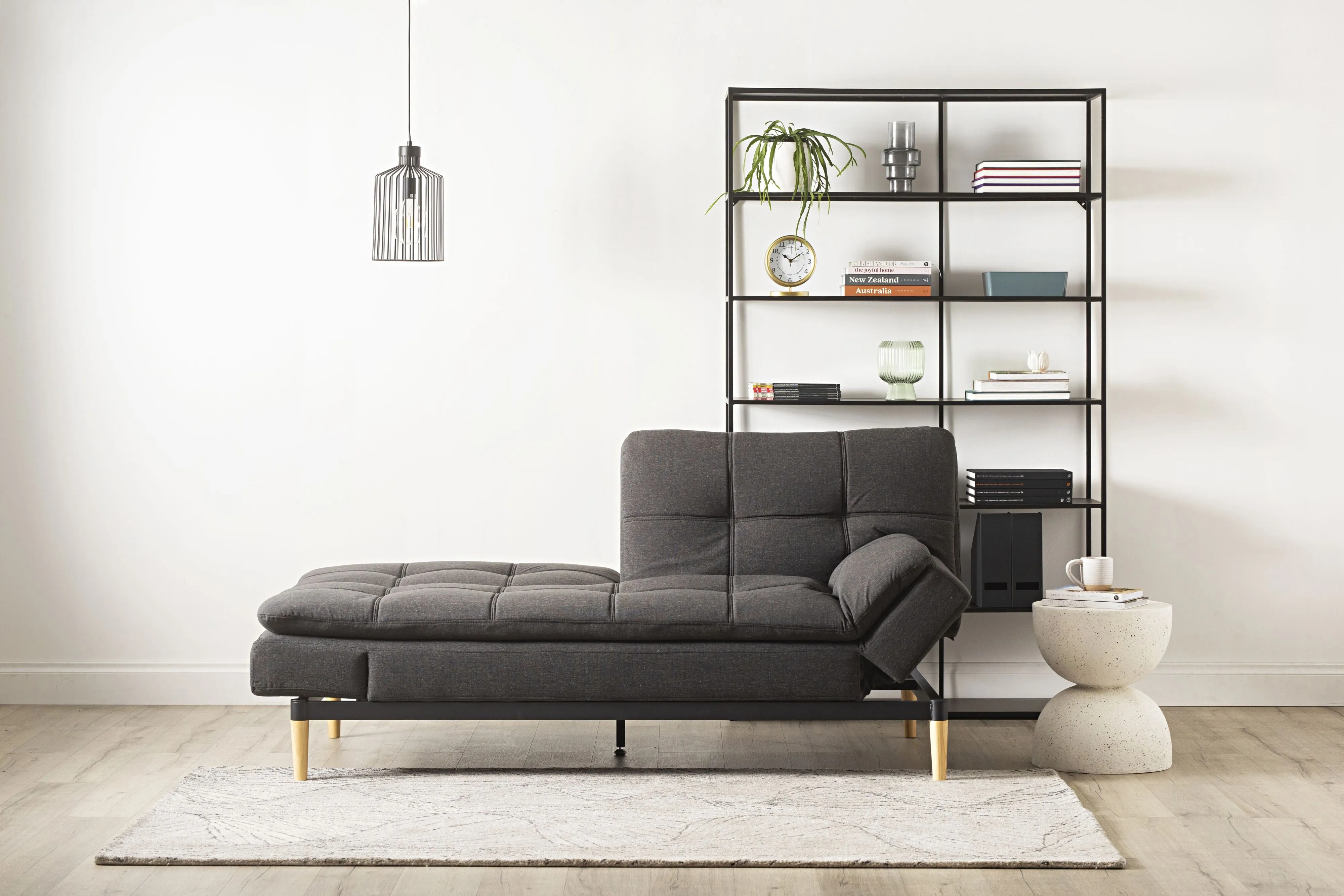 Da Vinci 2 Seater Fabric Sofa Bed Charcoal Grey