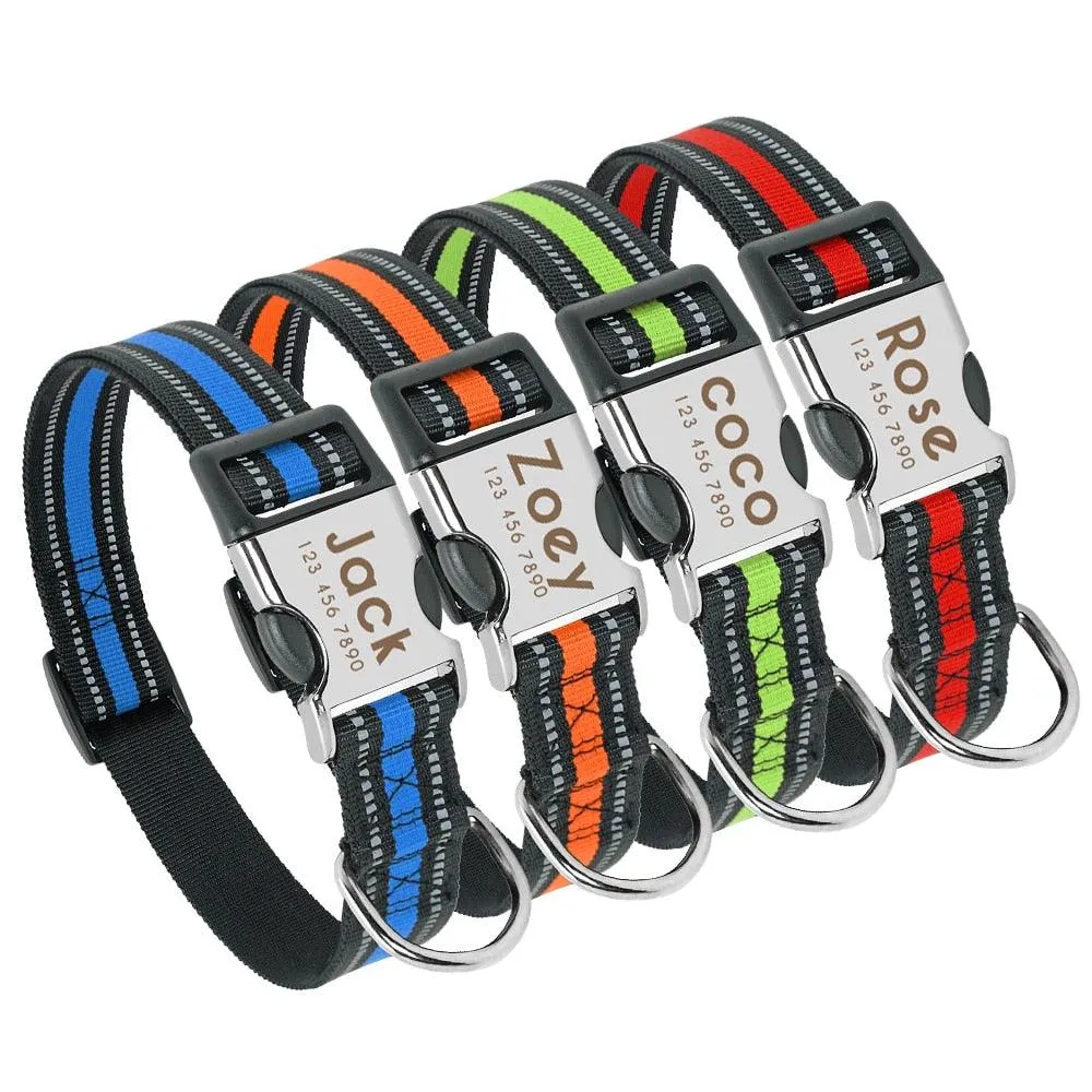 Dog's Striped Reflective Collar