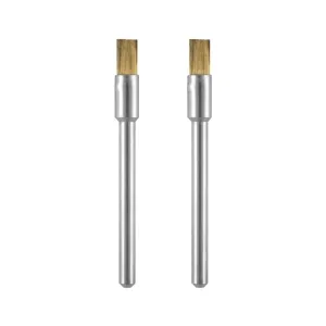 DREMEL 537-02 Brush, 1/8 in Dia, 1/8 in Arbor/Shank, Brass Bristle