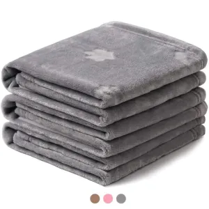 Eco-friendly Soft Fluffy Fleece Cozy Dog Blanket with Cute 3d Paw Design
