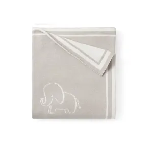 Elephant Jacquard Print Cotton Blanket