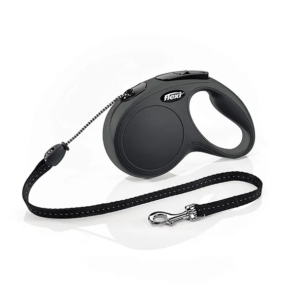 Flexi Classic Black Retractable Leash - Cord