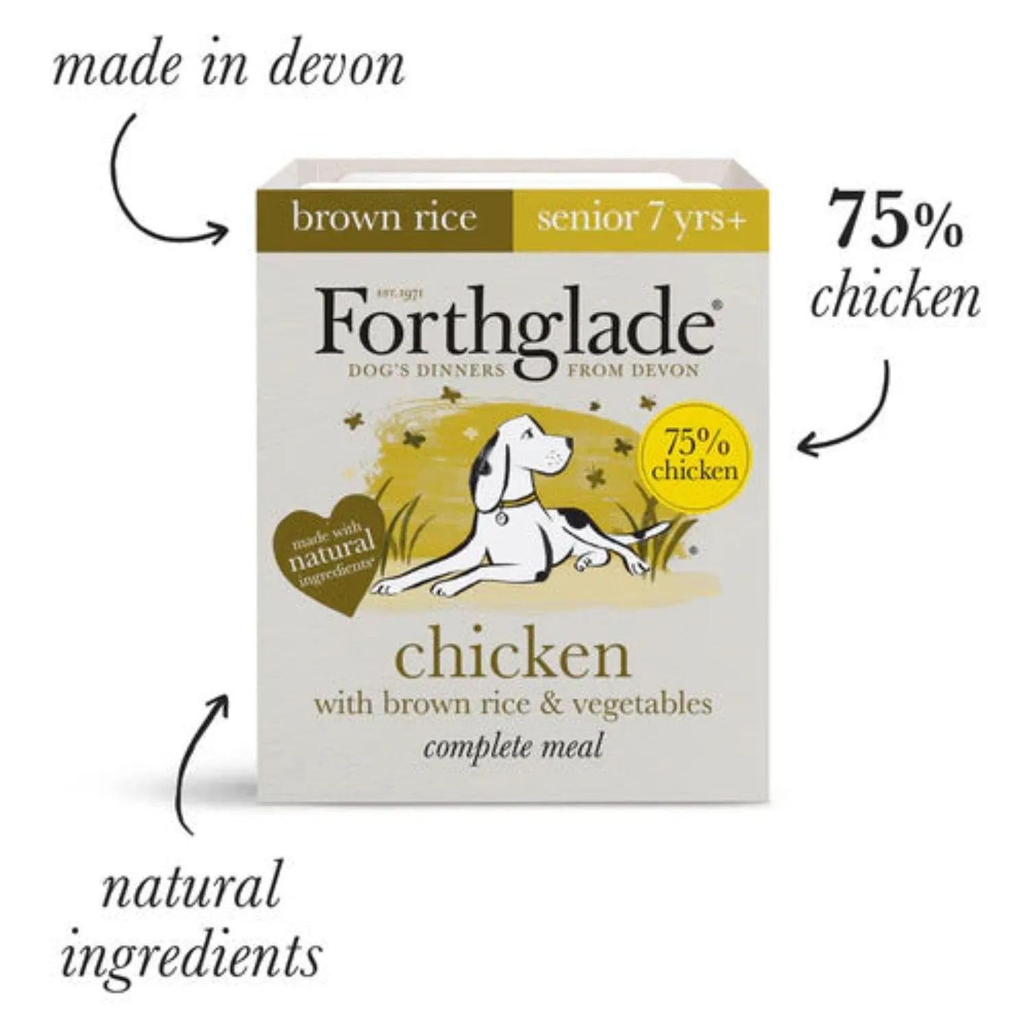 Forthglade Adult Chicken With Brown Rice & Vegetables Natural Wet Dog Food 395g