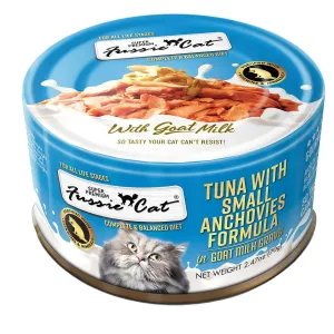 Fussie Cat Tuna with Small Anchovies Formula in Goat Milk Gravy Canned Cat Food 2.47oz
