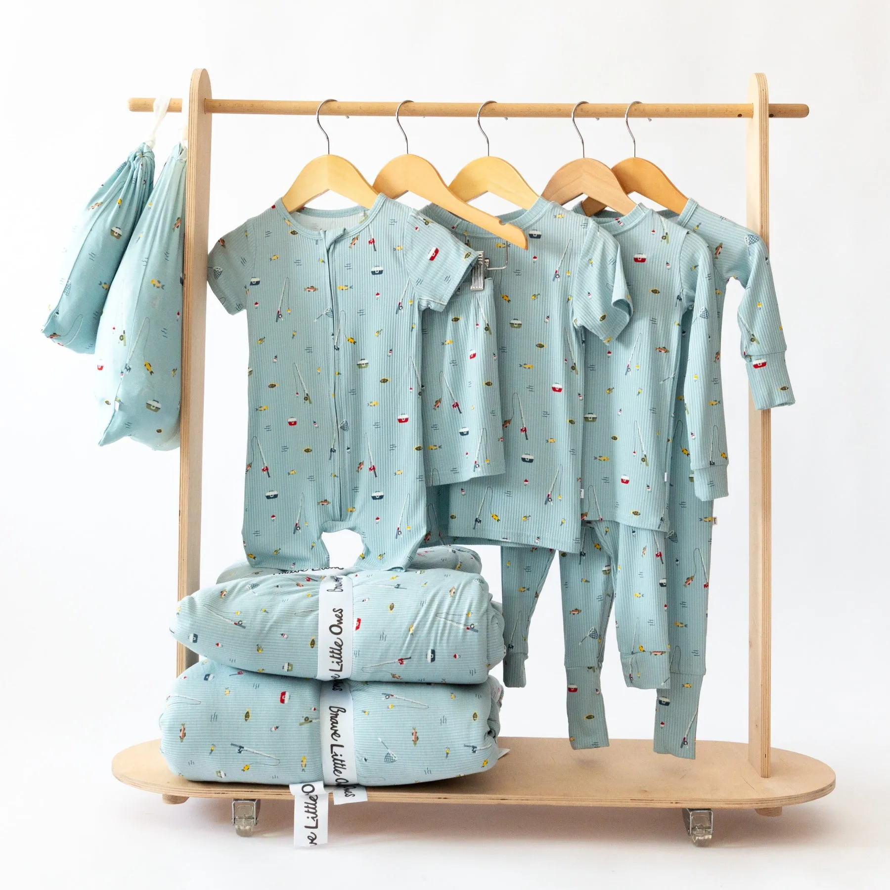 Gone Fishing Small Ribbed Toddler Blanket
