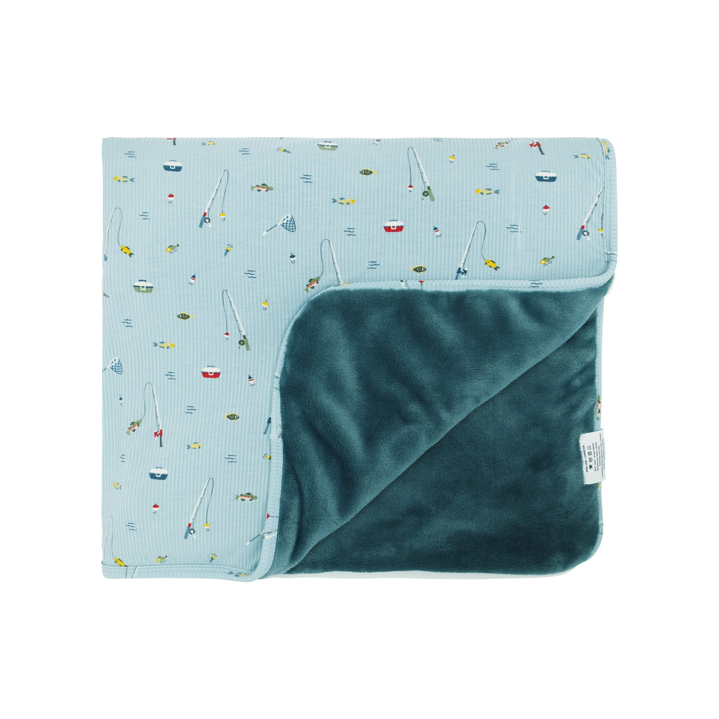 Gone Fishing Small Ribbed Toddler Blanket