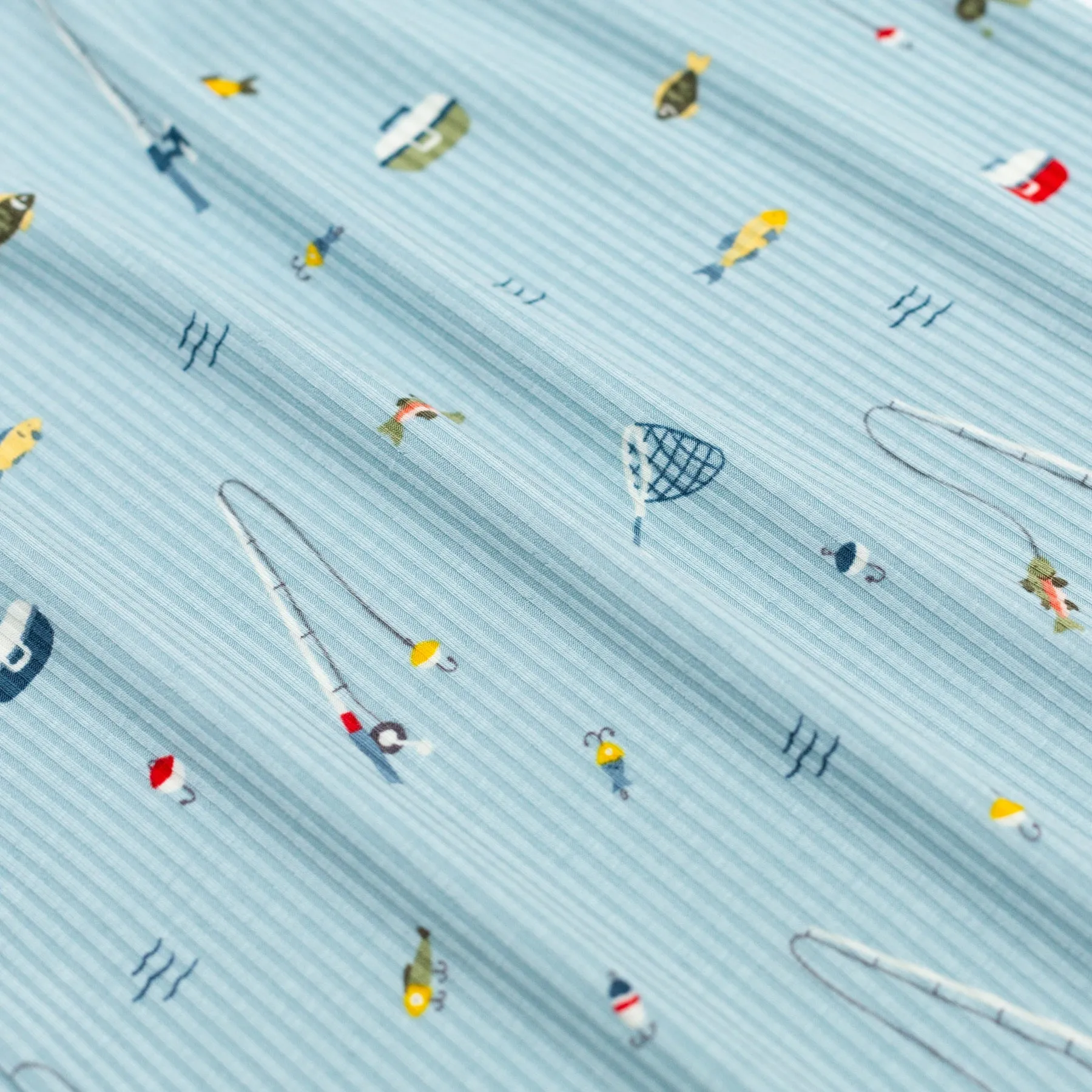 Gone Fishing Small Ribbed Toddler Blanket