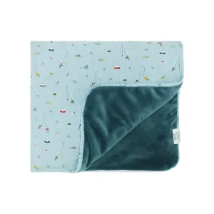 Gone Fishing Small Ribbed Toddler Blanket