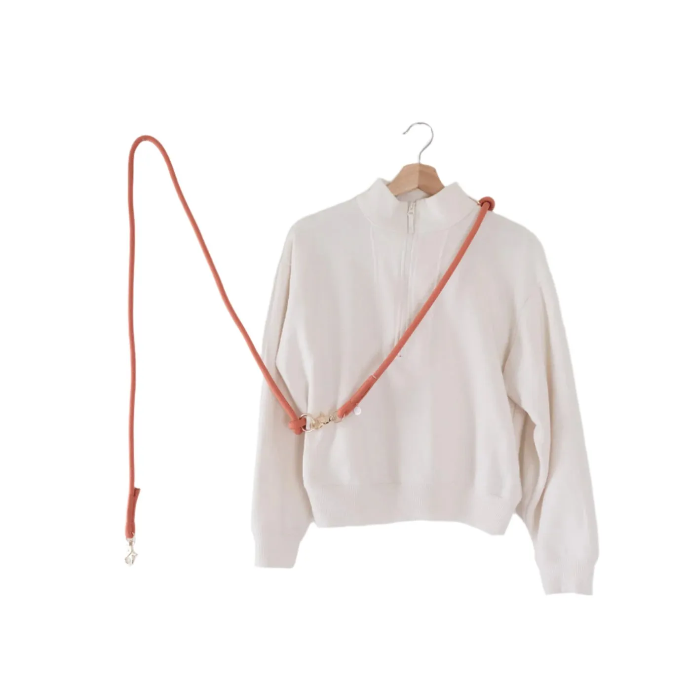 hands-free braided rope leash (7 ft) - terracotta
