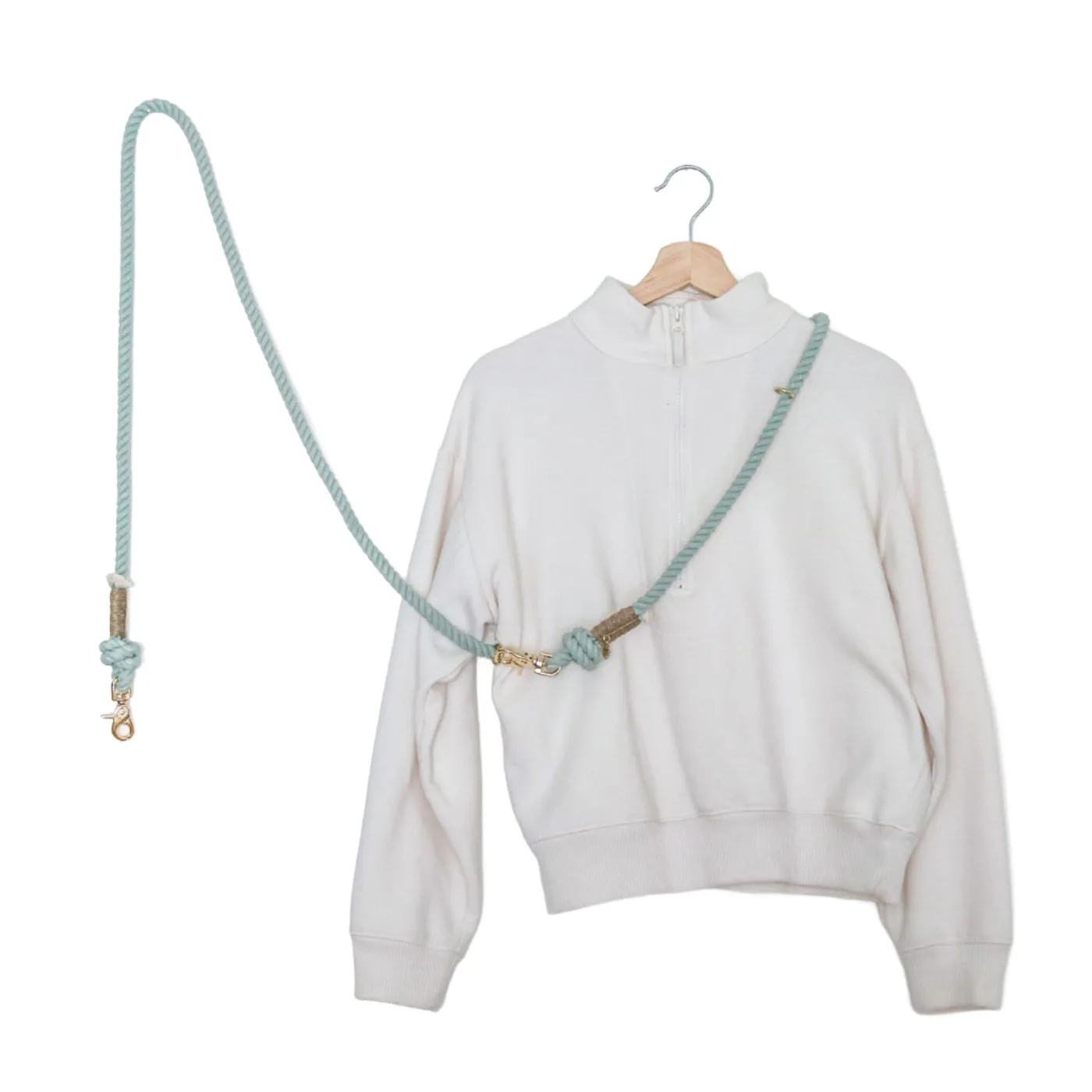 hands-free rope leash - teal gem