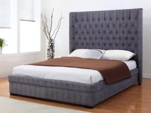 Heartlands Furniture Genesis Linen Dark Grey Bed Frame