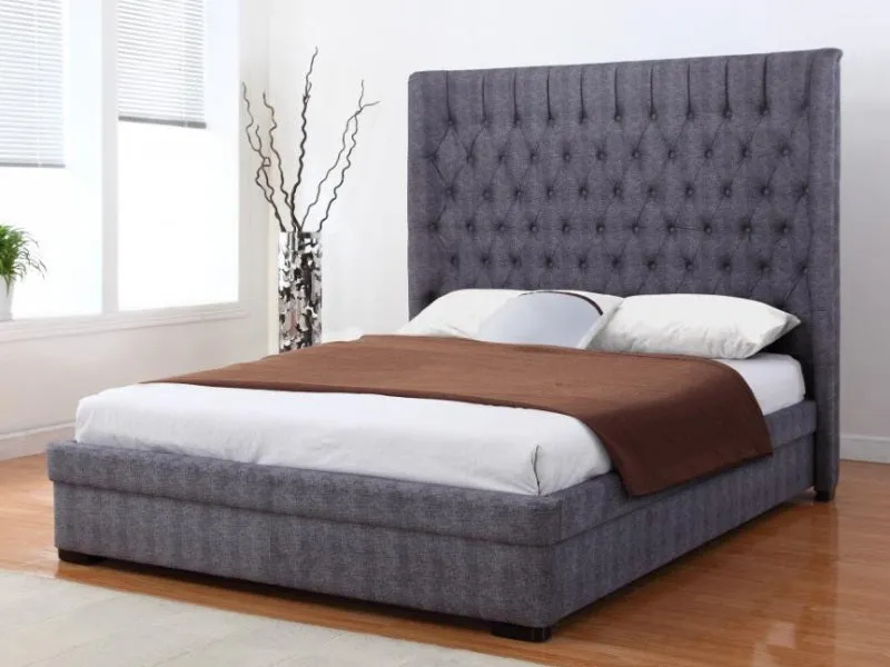 Heartlands Furniture Genesis Linen Dark Grey Bed Frame