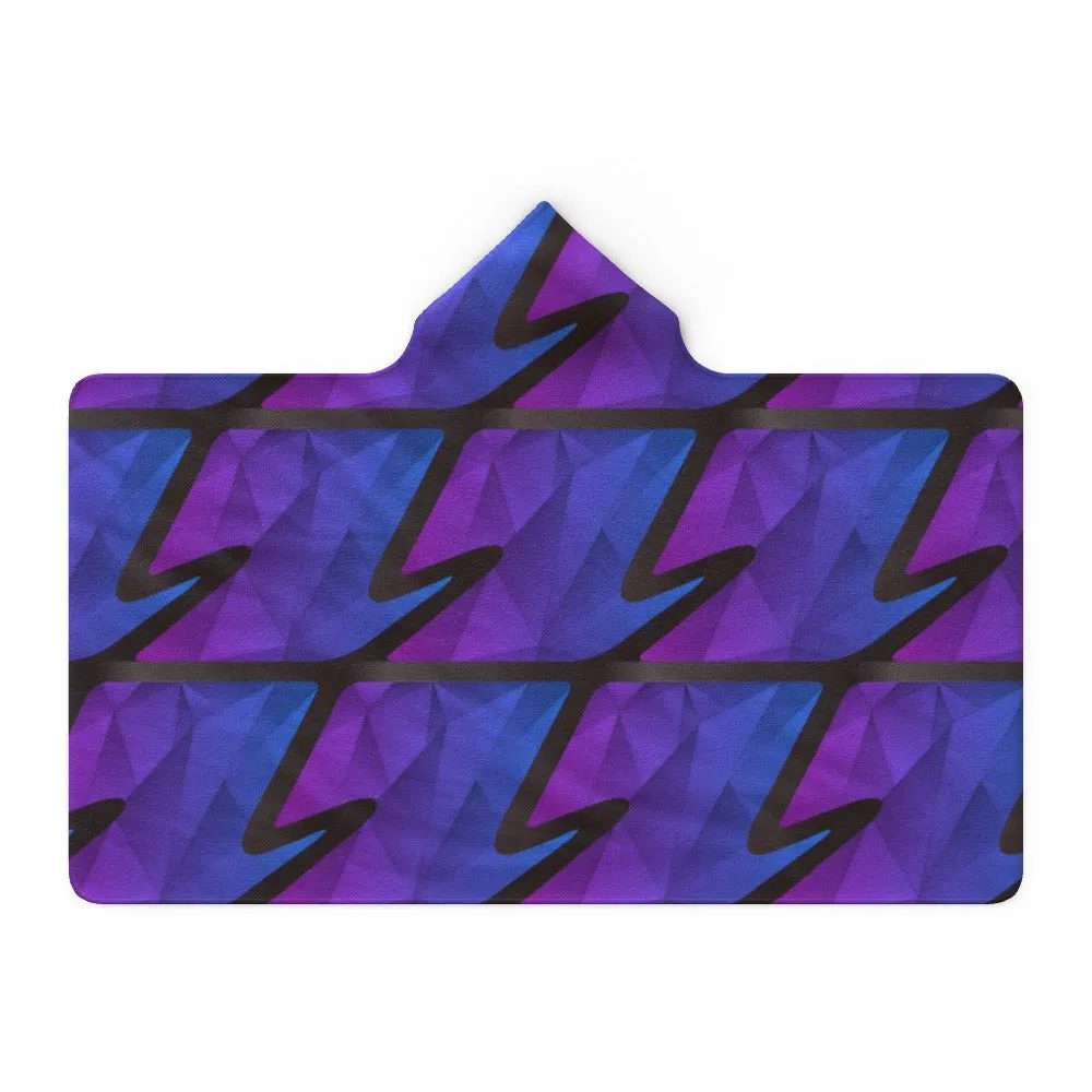 Hooded Blanket - Abstract Waves Blue/Purple