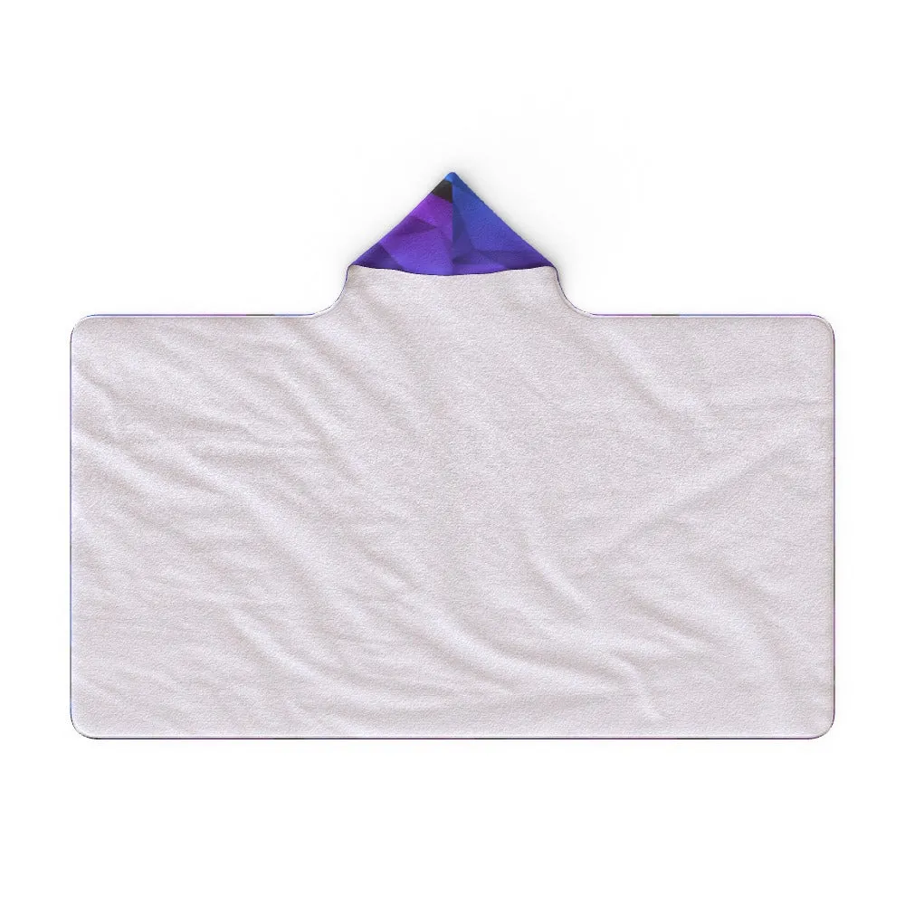 Hooded Blanket - Abstract Waves Blue/Purple