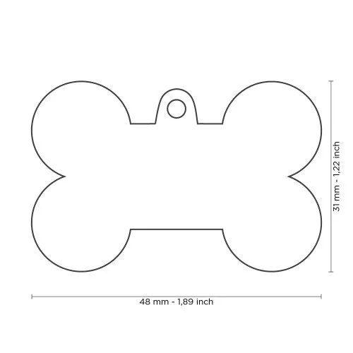ID Tag - ID Tag Basic Collection Bone XL in aluminium | Personalized Cat Dog Tag