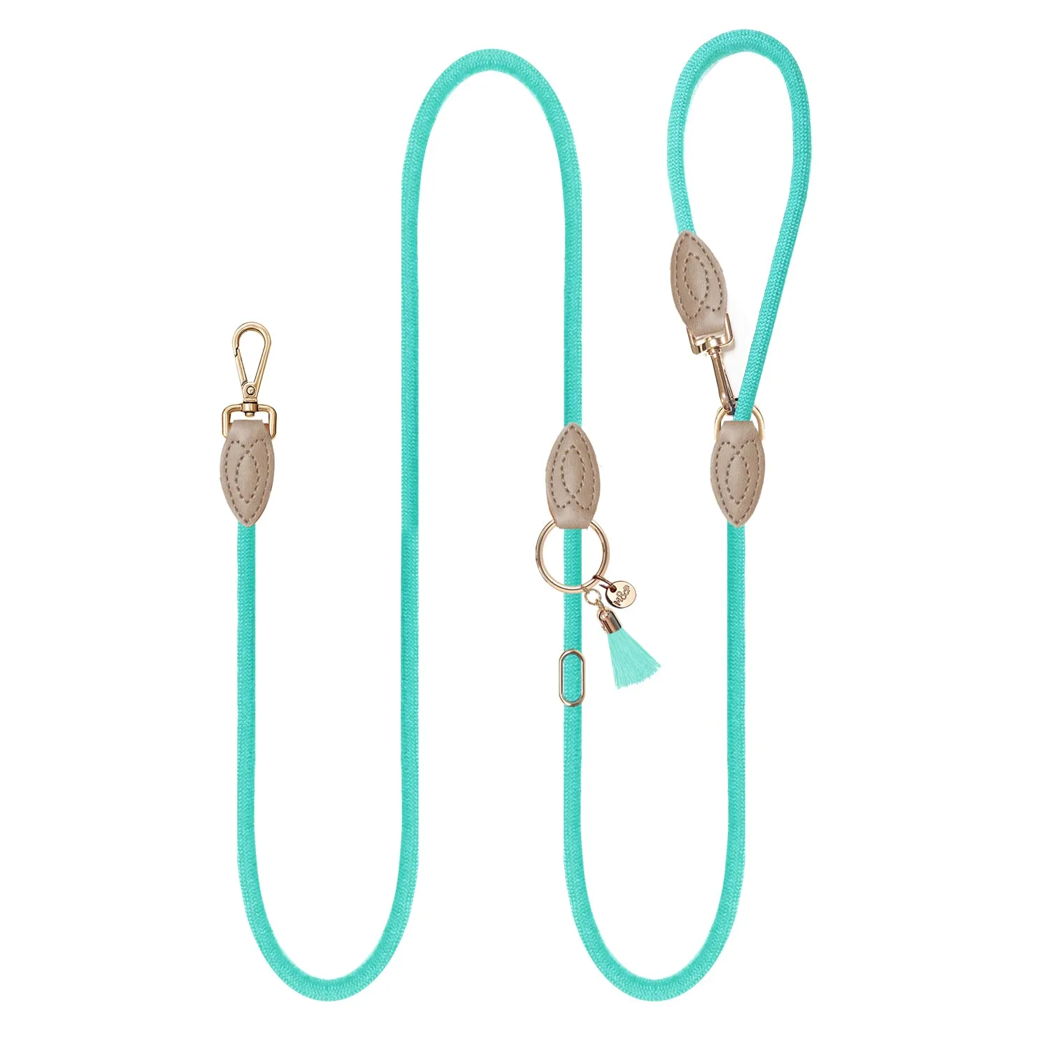 kaya adjustable shoulder leash - turquoise (7 ft)