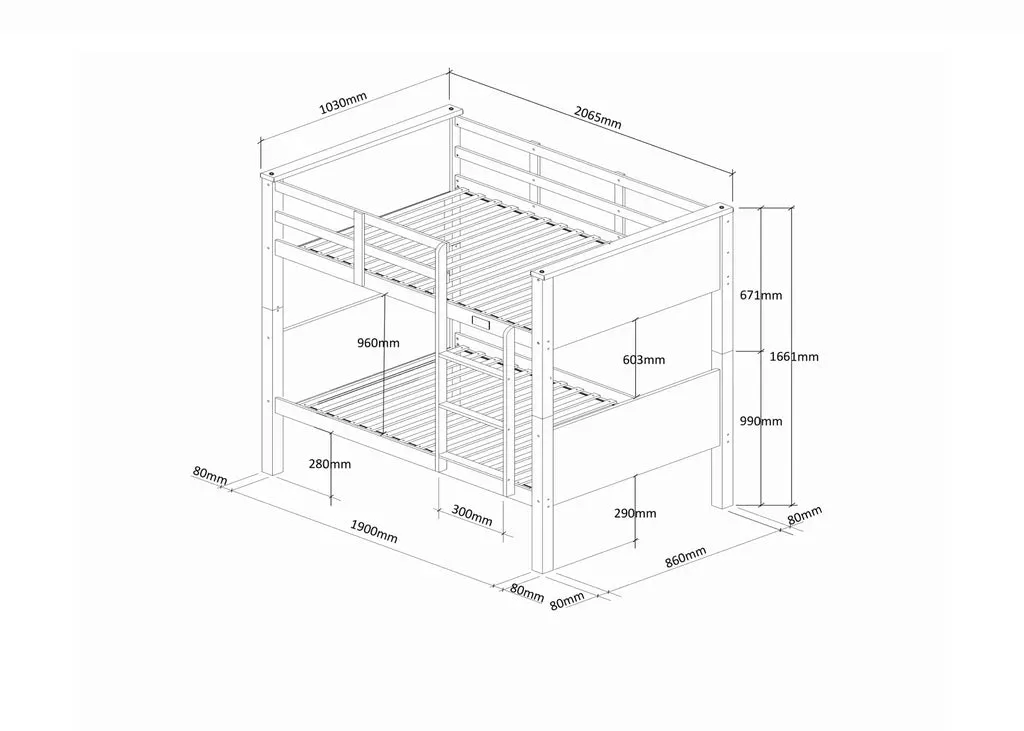Langham HD Bunk Bed - White