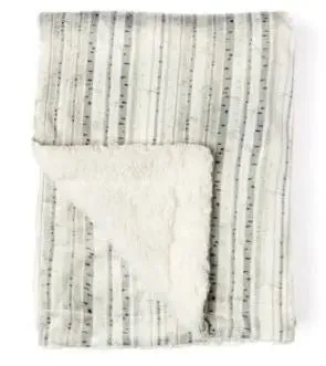 Light Gray Soft Sherpa Baby Blanket