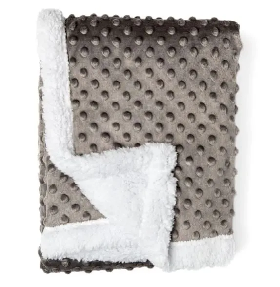Light Gray Soft Sherpa Baby Blanket